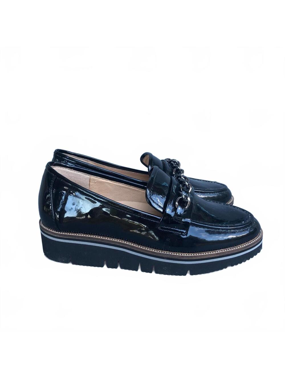 Alex Marie Grensley Patent Chain Platform Loafers 5.5 Dark Academia Whimsigoth